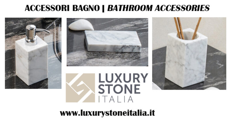 Accessori in marmo bianco